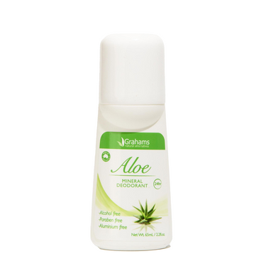 Grahams Natural Mineral Deodorant Aloe 65ml vor weissem Hintergrund
